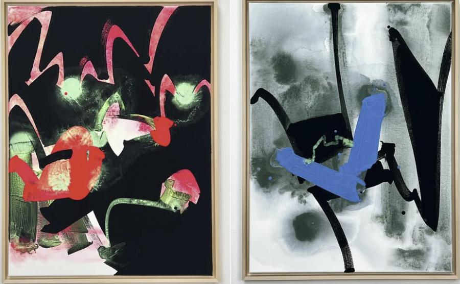 Abstrakte Werke von Anthony Werner in Rot, Grün und Blau